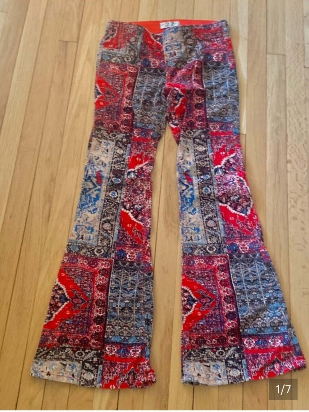 DISO!! FREE PEOPLE CORDUROY PATCHWORK PENNY PULL ON Size 27